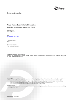 Syddansk Universitet Virtual Teams