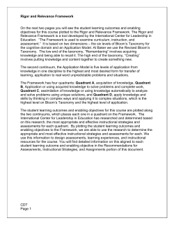 Rigor and Relevance Framework