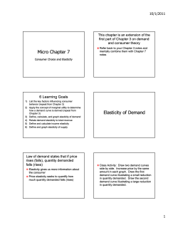 Micro Chapter 7 Elasticity of Demand y