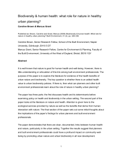 Biodiversity and health in the built environment