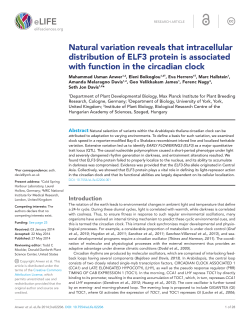 Natural variation reveals that intracellular distribution of ELF3