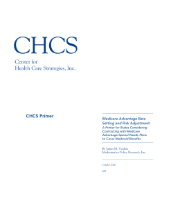 Medicare Advantage Rate Setting and Risk Adjustment: A Primer for