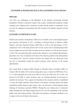 2015 economic review - Lagos Chamber of Commerce