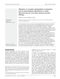 Alteration of complex sphingolipid composition and its physiological