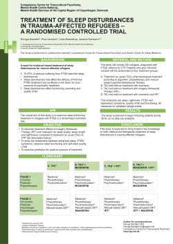 Treatment of sleep disturbances in trauma