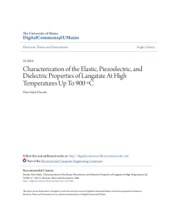 Characterization of the Elastic, Piezoelectric, and Dielectric