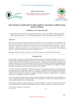 Determination of adulteration in milk samples by attenuation