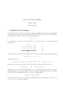 Notes on Vector Bundles - Stony Brook Math Department