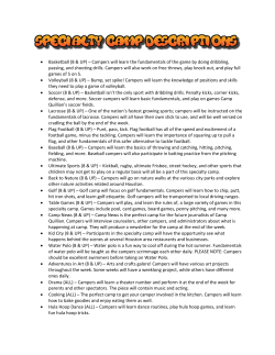 a copy of the 2017 Specialty Camp Descriptions