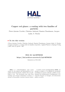 Copper red glazes: a coating with two families of particles