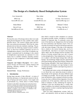 The Design of a Similarity Based Deduplication System