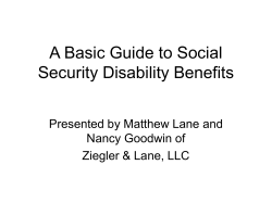 A Basic Guide to Social Security Disability Benefits