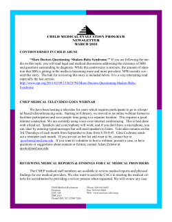 CONTROVERSIES IN CHILD ABUSE “More Doctors Questioning