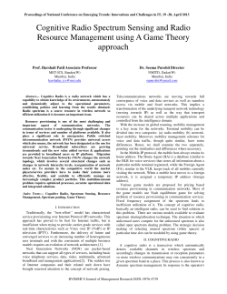 Cognitive Radio Spectrum Sensing and Radio Resource