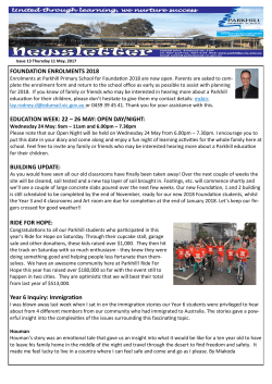Issue 13 Newsletter - Parkhill Primary School