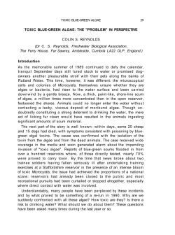 TOXIC BLUE-GREEN ALGAE