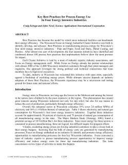 Key Best Practices for Process Energy Use in Four Energy