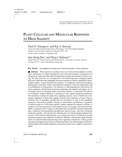 plant cellular and molecular responses to
