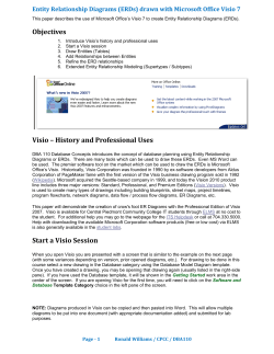 Entity Relationship Diagrams (ERDs) drawn with Microsoft