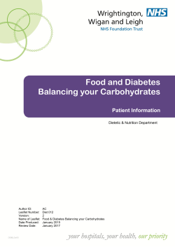 Food and Diabetes Balancing your Carbohydrates