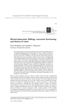 Siblings, executive functioning and theory of mind