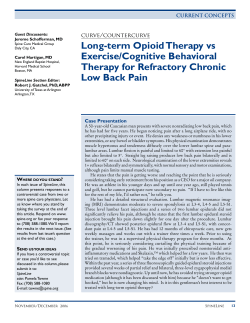 Long-term Opioid Therapy vs Exercise/Cognitive Behavioral