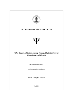 Hovedoppgave Video Game Addiction - (BORA)