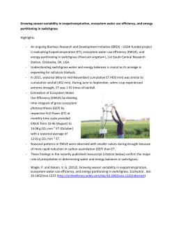 Growing season variability in evapotranspiration, ecosystem water