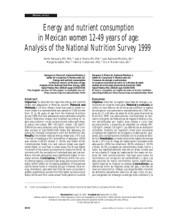 Energy and nutrient consumption in Mexican women 12