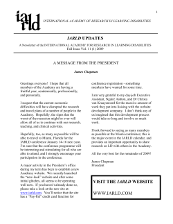 Fall Issue Vol.11 (1) 2009