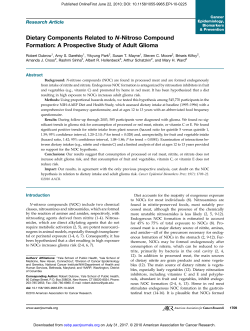 Dietary Components Related to N-Nitroso Compound Formation: A