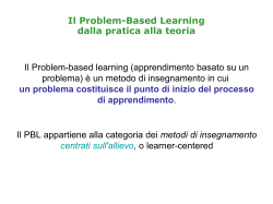 Il Problem-Based Learning dalla pratica alla teoria
