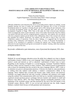 Edulitics 2015 28 Keywords: collaborative pair