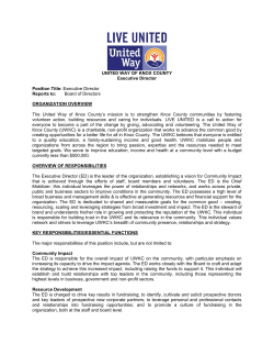 UNITED WAY OF KNOX COUNTY Executive Director Position Title