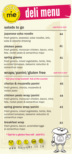 salads to go wraps/panini/gluten free