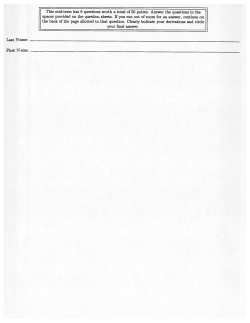 This mid-term has 6 questions worth a total of 50 points. Answer the