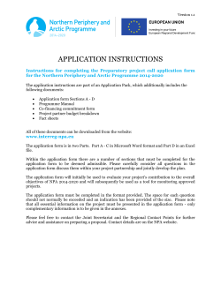Application Instructions for Preparatory Projects