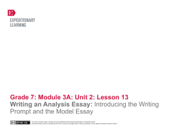 Grade 7 ELA Module 3A, Unit 2, Lesson 13
