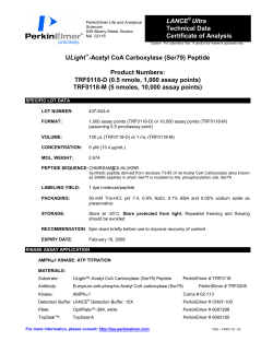 LANCE Ultra Technical Data Certificate of Analysis ULight&trade;