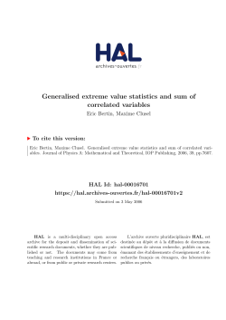 Generalised extreme value statistics and sum of correlated