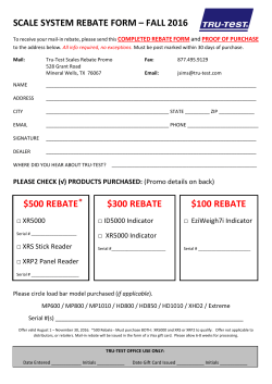 scale system rebate form &ndash; fall 2016 $500 rebate $300 - Tru-Test