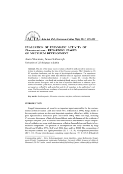 EVALUATION OF ENZYMATIC ACTIVITY OF Pleurotus