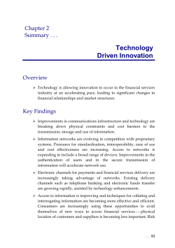 (Wallis Report) - Technology Driven Innovation