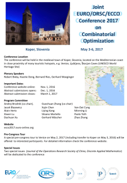 Joint EURO/ORSC/ECCO Conference 2017 on Combinatorial