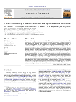A model for inventory of ammonia emissions from agriculture