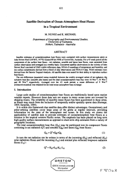 Satellite derivation of ocean-atmosphere heat fluxes in a tropical