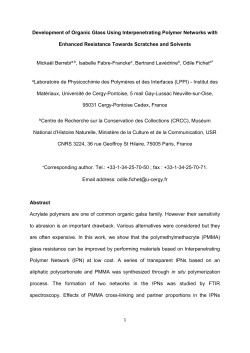 Development of a new polymer glasses for cultural heritage