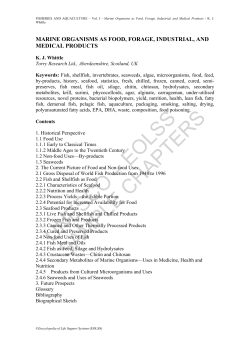 Marine Organisms as Food, Forage, Industrial, and