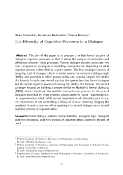 The Diversity of Cognitive Processes in a Dialogue