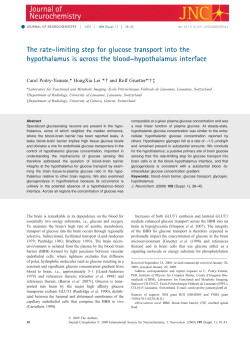 The rate-limiting step for glucose transport into - Infoscience